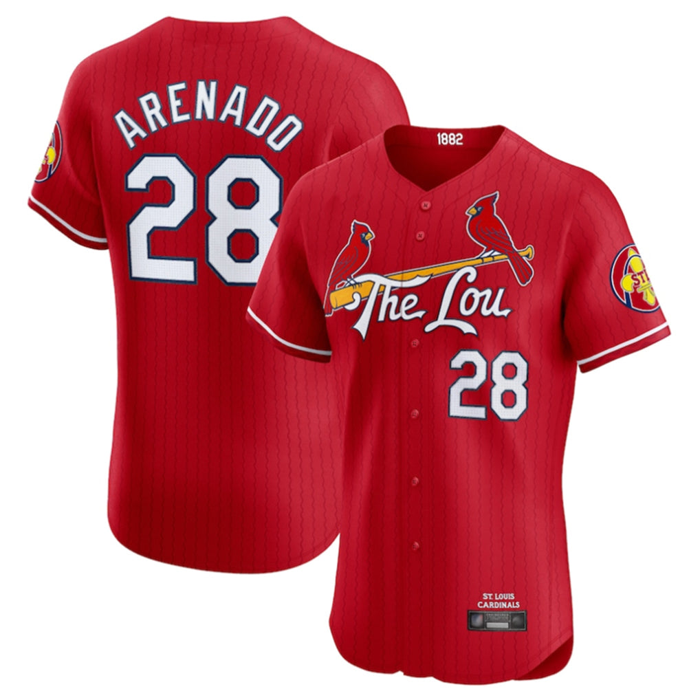 Elroe St. Louis Cardinals #28 Nolan Arenado Player Red City Connect Limited Elite Stitched Jerseys