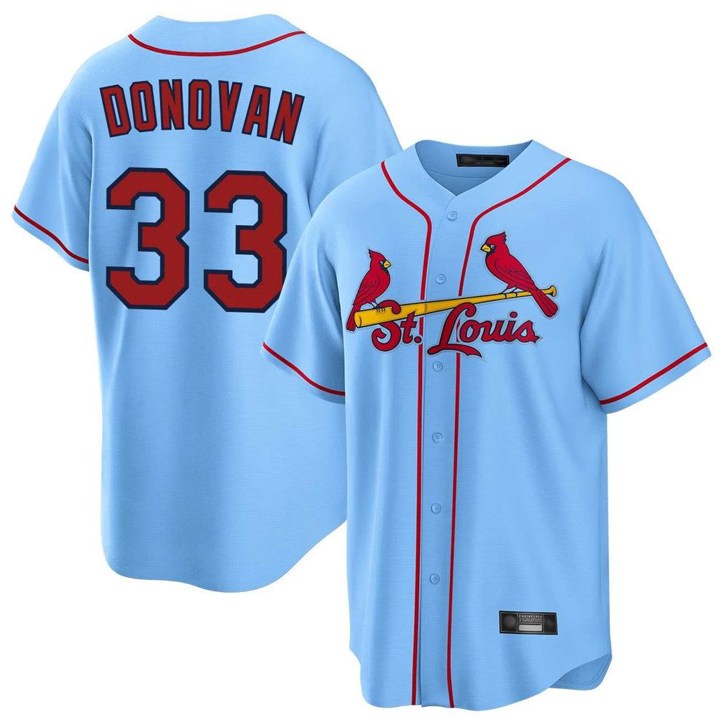 Elroe St. Louis Cardinals #33 Brendan Donovan Player Light Blue Home Game Stitched Jerseys