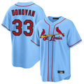 Elroe St. Louis Cardinals #33 Brendan Donovan Player Light Blue Home Game Stitched Jerseys