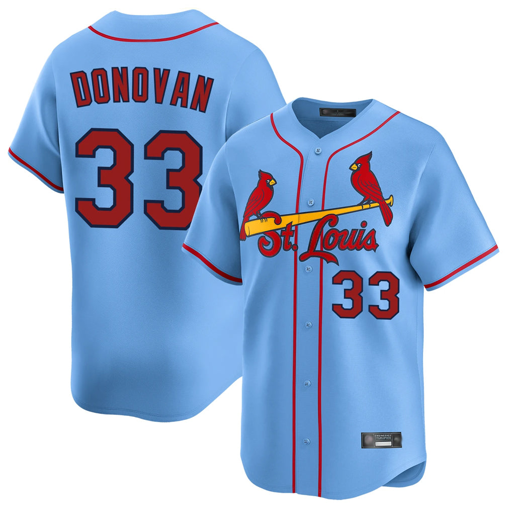 Elroe St. Louis Cardinals #33 Brendan Donovan Player Light Blue Home Limited Stitched Jerseys
