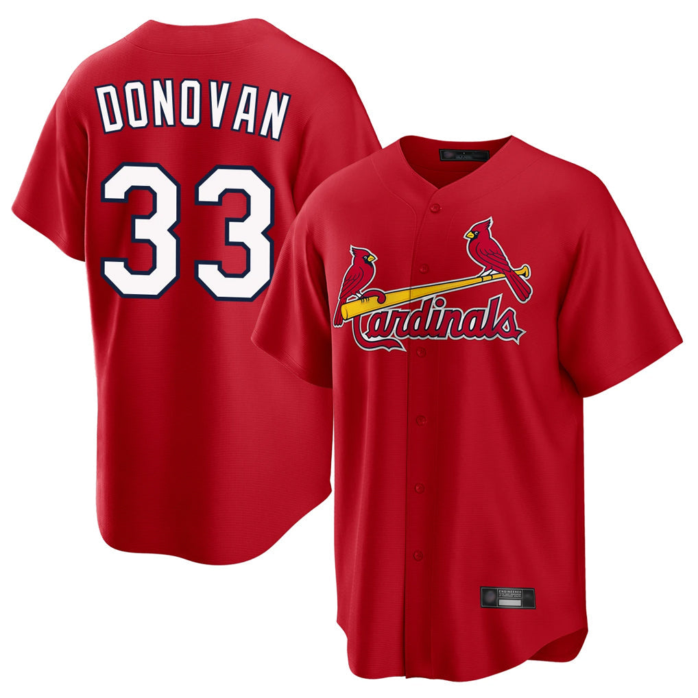 Elroe St. Louis Cardinals #33 Brendan Donovan Player Red Home Game Stitched Jerseys