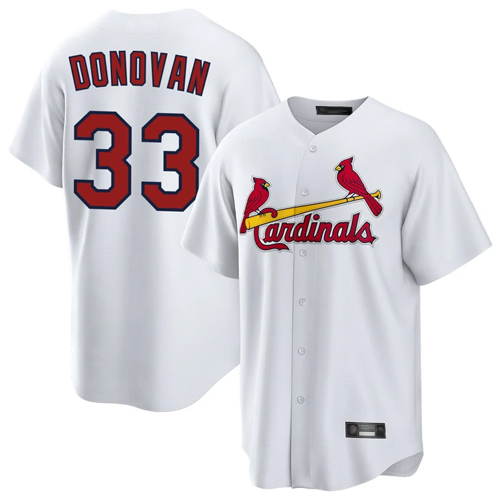 Elroe St. Louis Cardinals #33 Brendan Donovan Player White Home Game Stitched Jerseys
