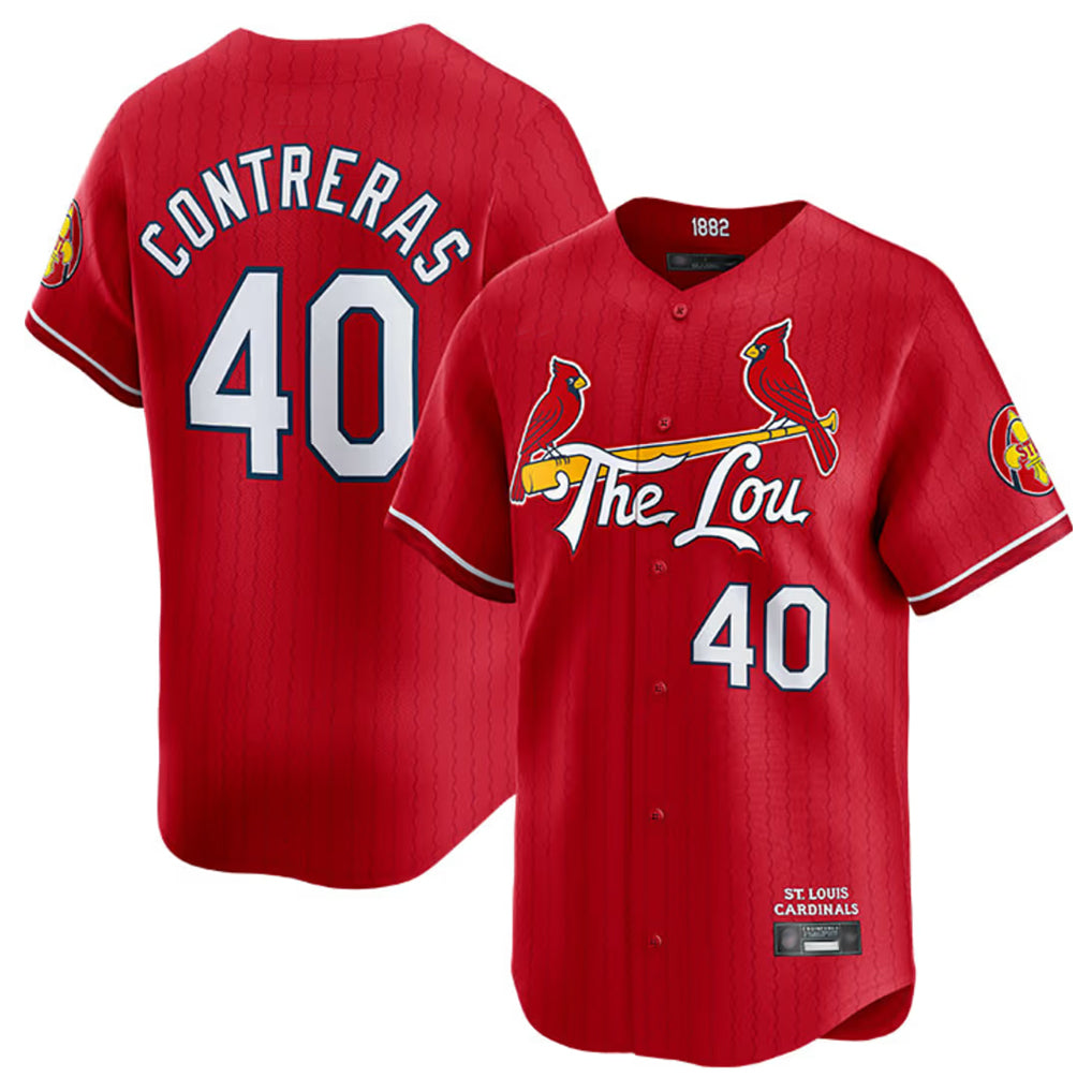 Elroe St. Louis Cardinals #40 Willson Contreras Player Red City Connect Limited Stitched Jerseys