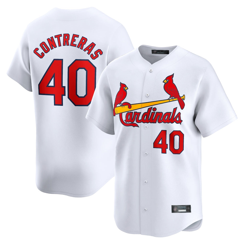 Elroe St. Louis Cardinals #40 Willson Contreras Player White Home Limited Stitched Jerseys
