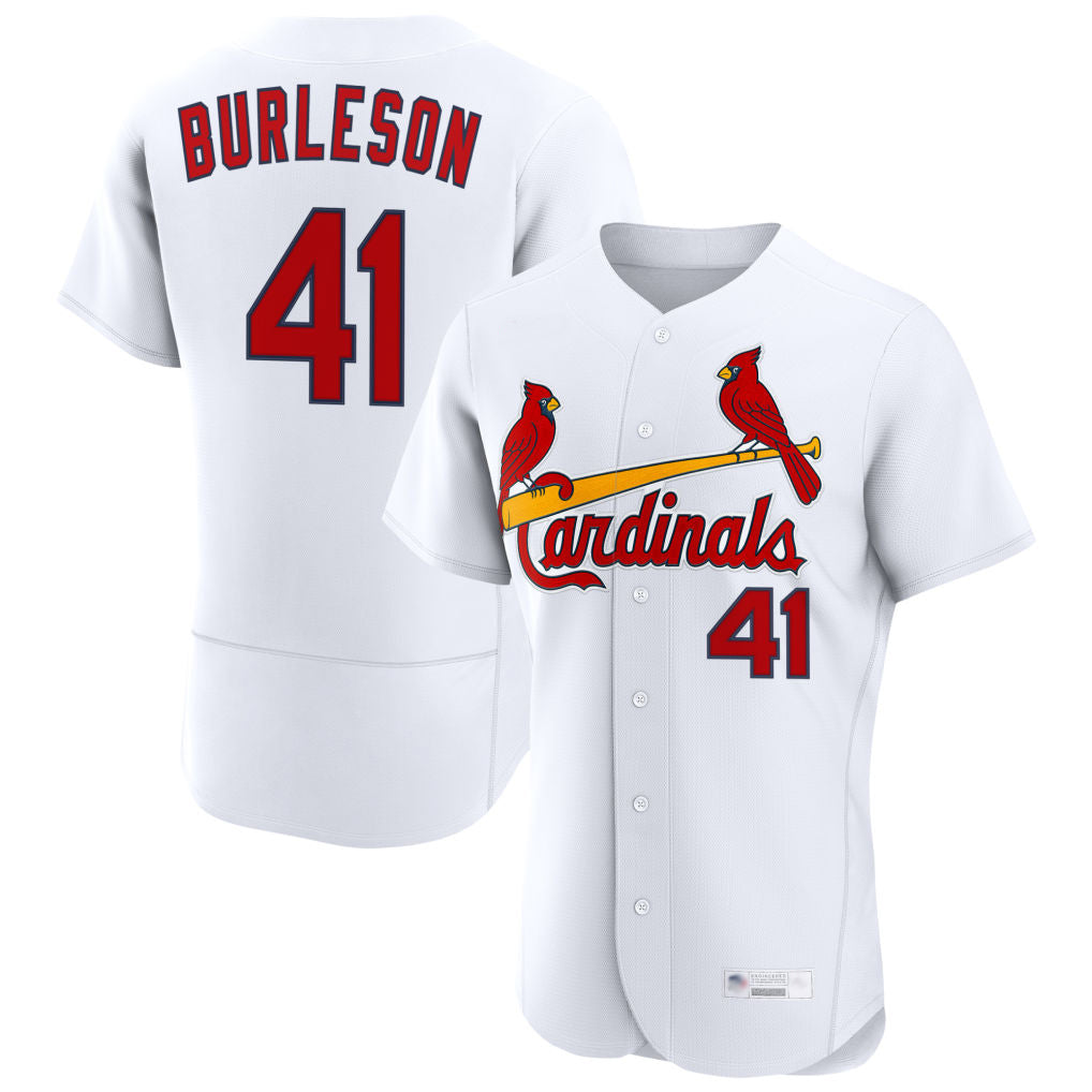 Elroe St. Louis Cardinals #41 Alec Burlesona Player White Home Limited Elite Stitched Jerseys