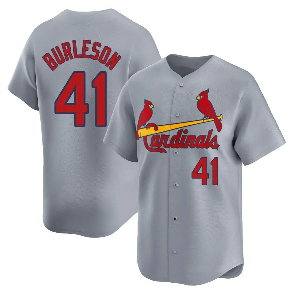 Elroe St. Louis Cardinals #41 Alec Burlesona Player Gray Home Limited Stitched Jerseys