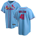 Elroe St. Louis Cardinals #41 Alec Burlesona Player Light Blue Home Game Stitched Jerseys