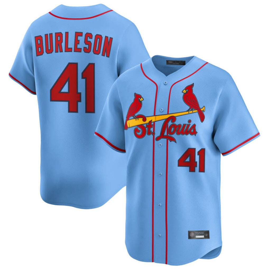 Elroe St. Louis Cardinals #41 Alec Burlesona Player Light Blue Home Limited Stitched Jerseys