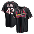 Elroe St. Louis Cardinals #43 Pedro Pages Player Black Carbon Fashio Game Stitched Jerseys