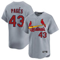 Elroe St. Louis Cardinals #43 Pedro Pages Player Gray Home Limited Stitched Jerseys