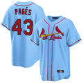 Elroe St. Louis Cardinals #43 Pedro Pages Player Light Blue Home Game Stitched Jerseys