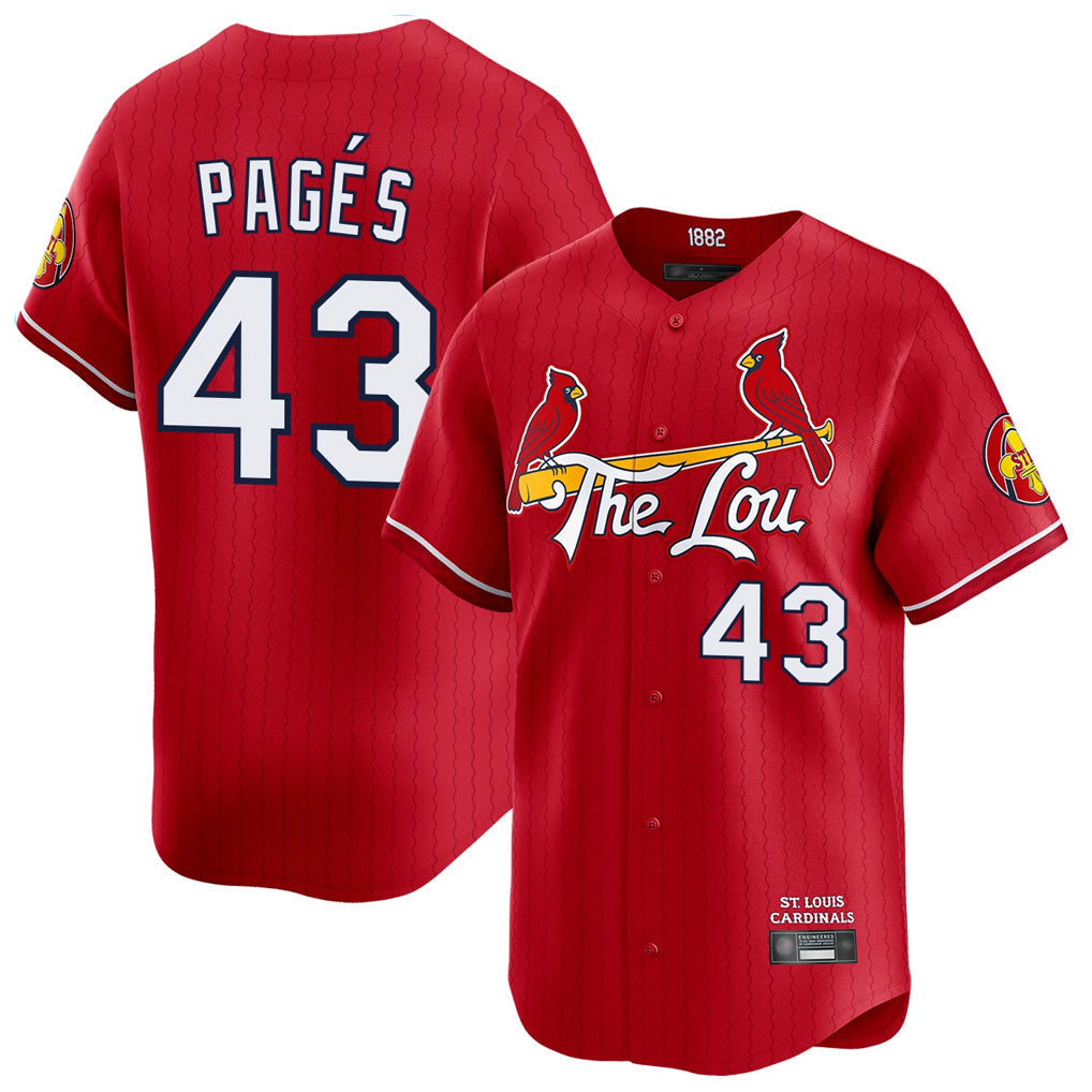 Elroe St. Louis Cardinals #43 Pedro Pages Player Red City Connect Limited Stitched Jerseys