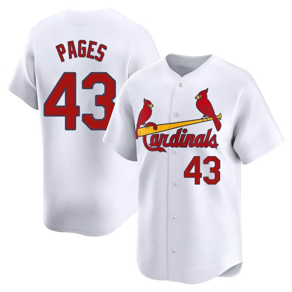 Elroe St. Louis Cardinals #43 Pedro Pages Player White Home Limited Stitched Jerseys