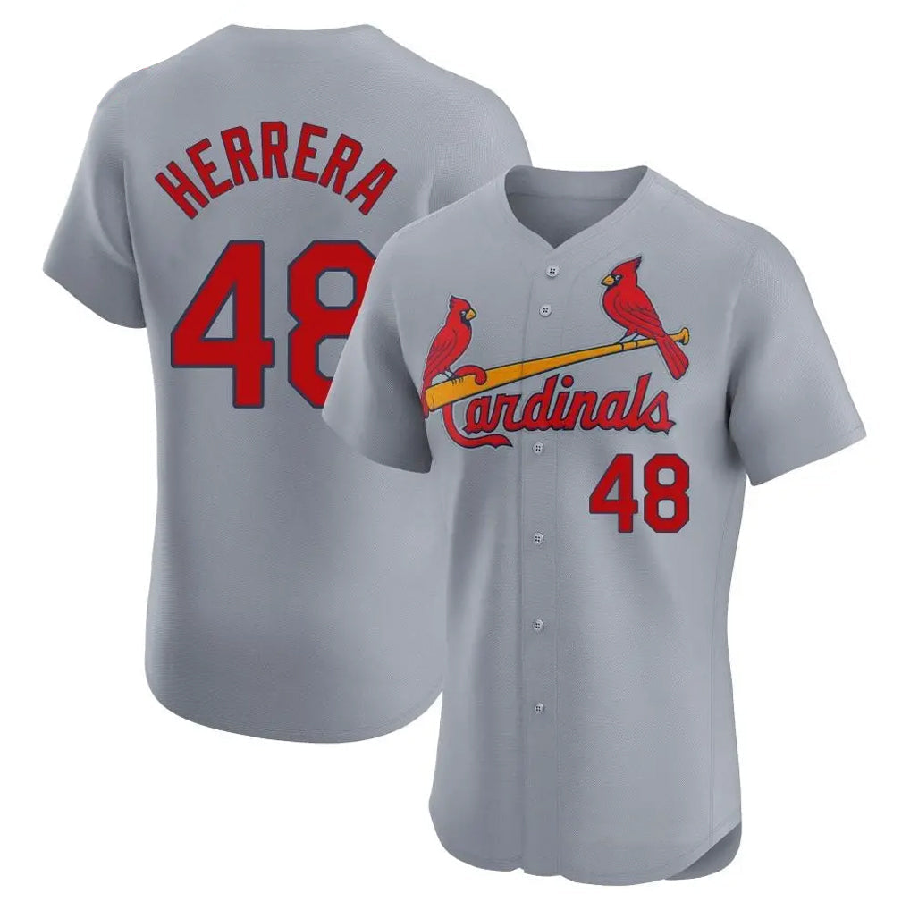 Elroe St. Louis Cardinals #48 Ivan Herrera Player Gray Home Limited Elite Stitched Jerseys