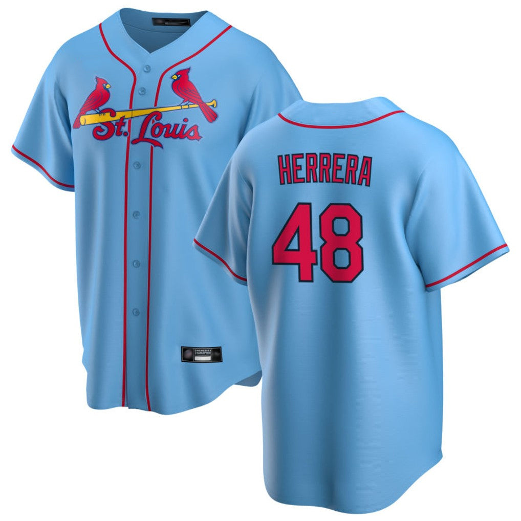 Elroe St. Louis Cardinals #48 Ivan Herrera Player Light Blue  Home Game Stitched Jerseys