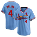 Elroe St. Louis Cardinals #4 Yadier Molina Player Light Blue City Connect Home T-shirt Stitched Jerseys