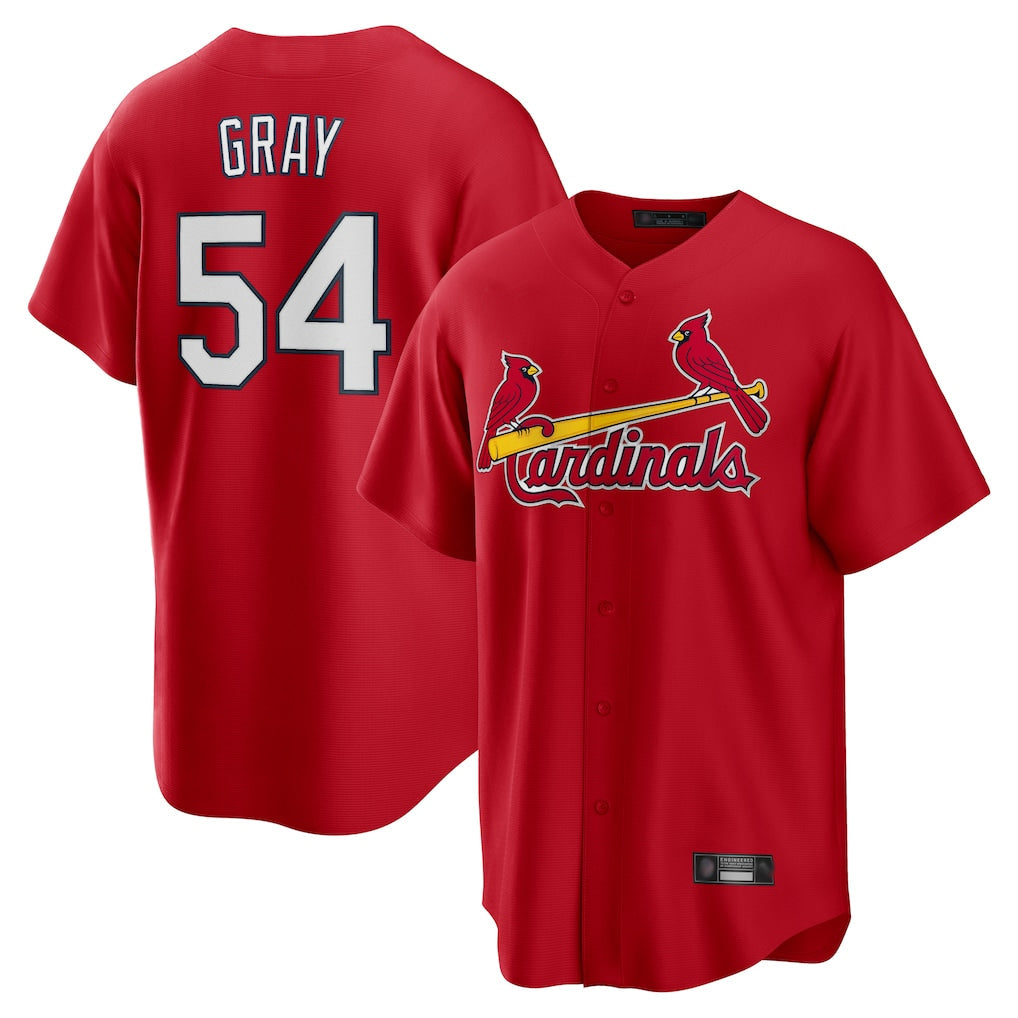 Elroe St. Louis Cardinals #54 Sonny Gray Player Red Home Game Stitched Jerseys