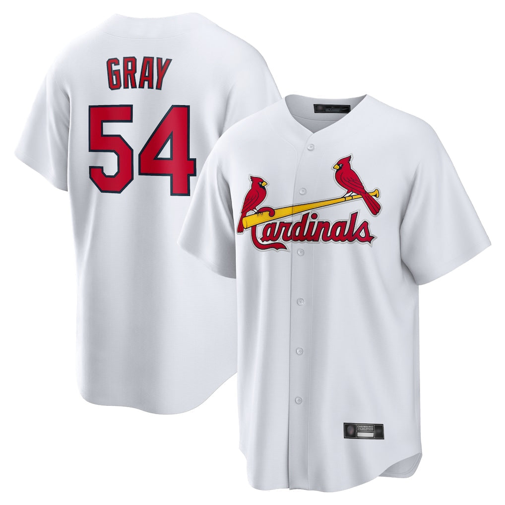 Elroe St. Louis Cardinals #54 Sonny Gray Player White Home Game Stitched Jerseys