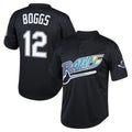 Elroe TB.Rays #12 Wade Boggs Player Black Mitchell & Ness Cooperstown Collection Mesh Batting Practice Stitched Jerseys