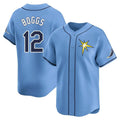 Elroe TB.Rays #12 Wade Boggs Player Light Blue Home Limited Stitched Jerseys