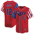 Elroe TB.Rays #12 Wade Boggs Player Red 2025 Independence Day Vapor Premier Limited Stitched Jerseys