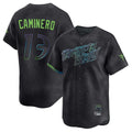 Elroe TB.Rays #13 Junior Caminero Player Black City Connect Home Limited Stitched Jerseys