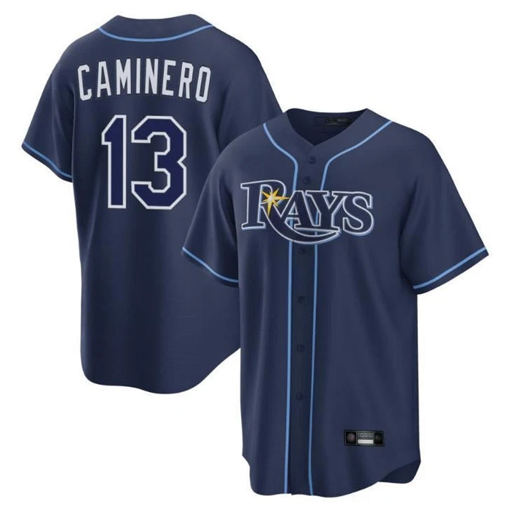 Elroe TB.Rays #13 Junior Caminero Player Navy Home Limited Stitched Jerseys