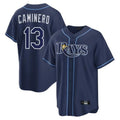 Elroe TB.Rays #13 Junior Caminero Player Navy Home Limited Stitched Jerseys