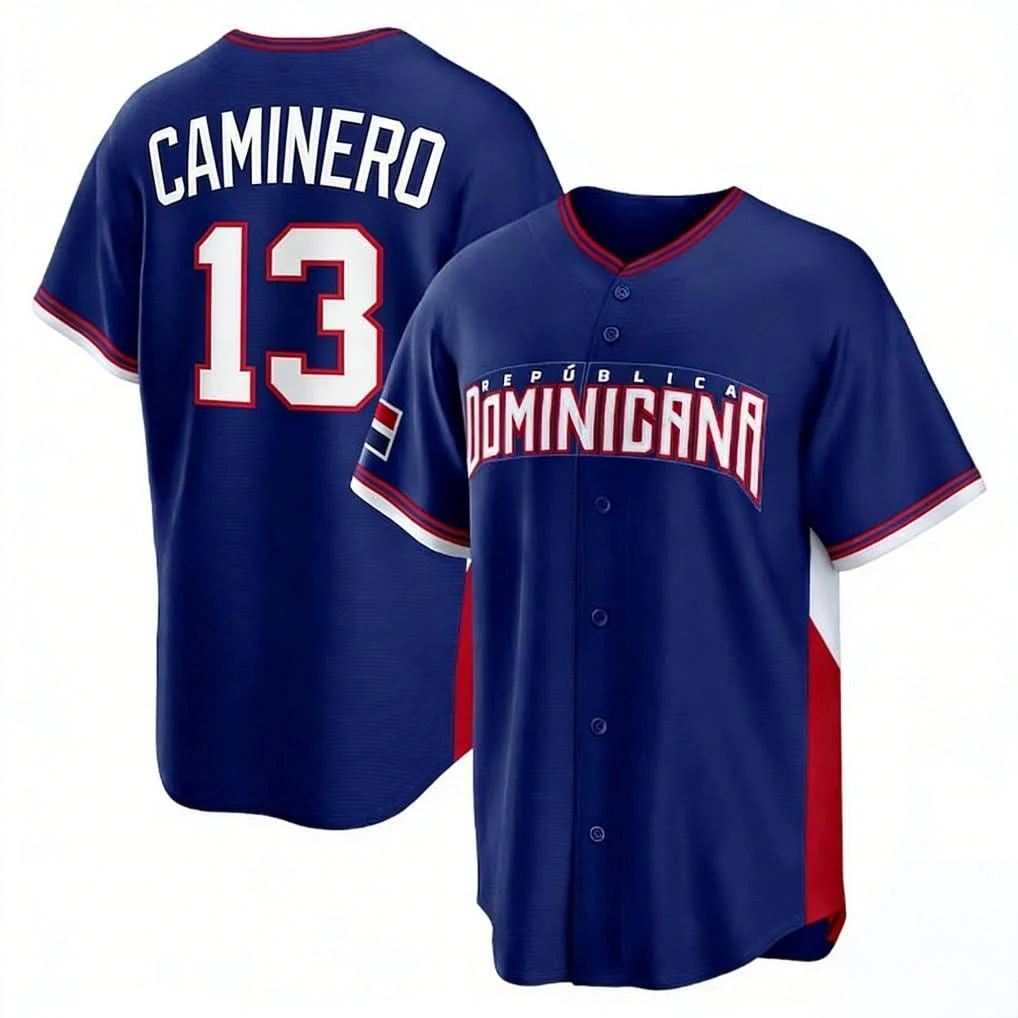 Elroe TB.Rays #13 Junior Caminero Player Royal 2026 World Classic Limited Stitched Jerseys