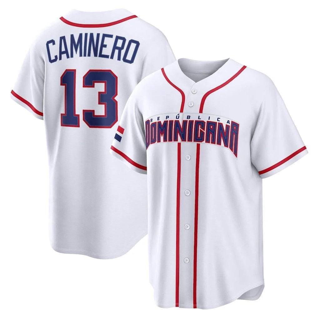 Elroe TB.Rays #13 Junior Caminero Player White 2026 World Classic Limited Stitched Jerseys