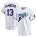 Elroe TB.Rays #13 Junior Caminero Player White City Connect Home Stitched Jerseys