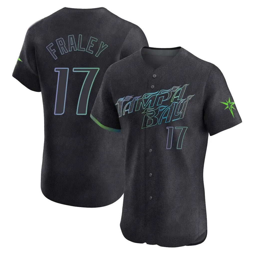 Elroe TB.Rays #17 Jake Fraley Player Black City Connect Home Limited Elite Stitched Jerseys