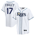 Elroe TB.Rays #17 Jake Fraley Player White Home Game Stitched Jerseys