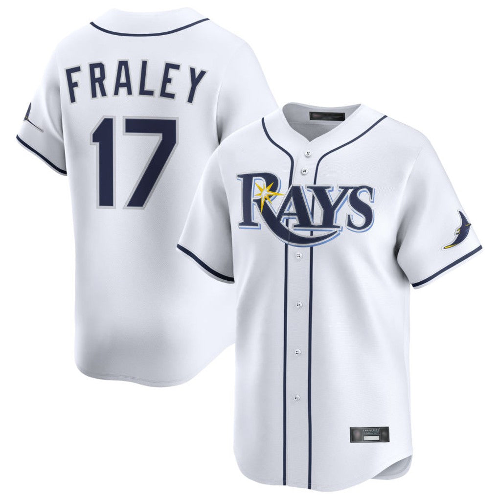 Elroe TB.Rays #17 Jake Fraley Player White Home Limited Stitched Jerseys