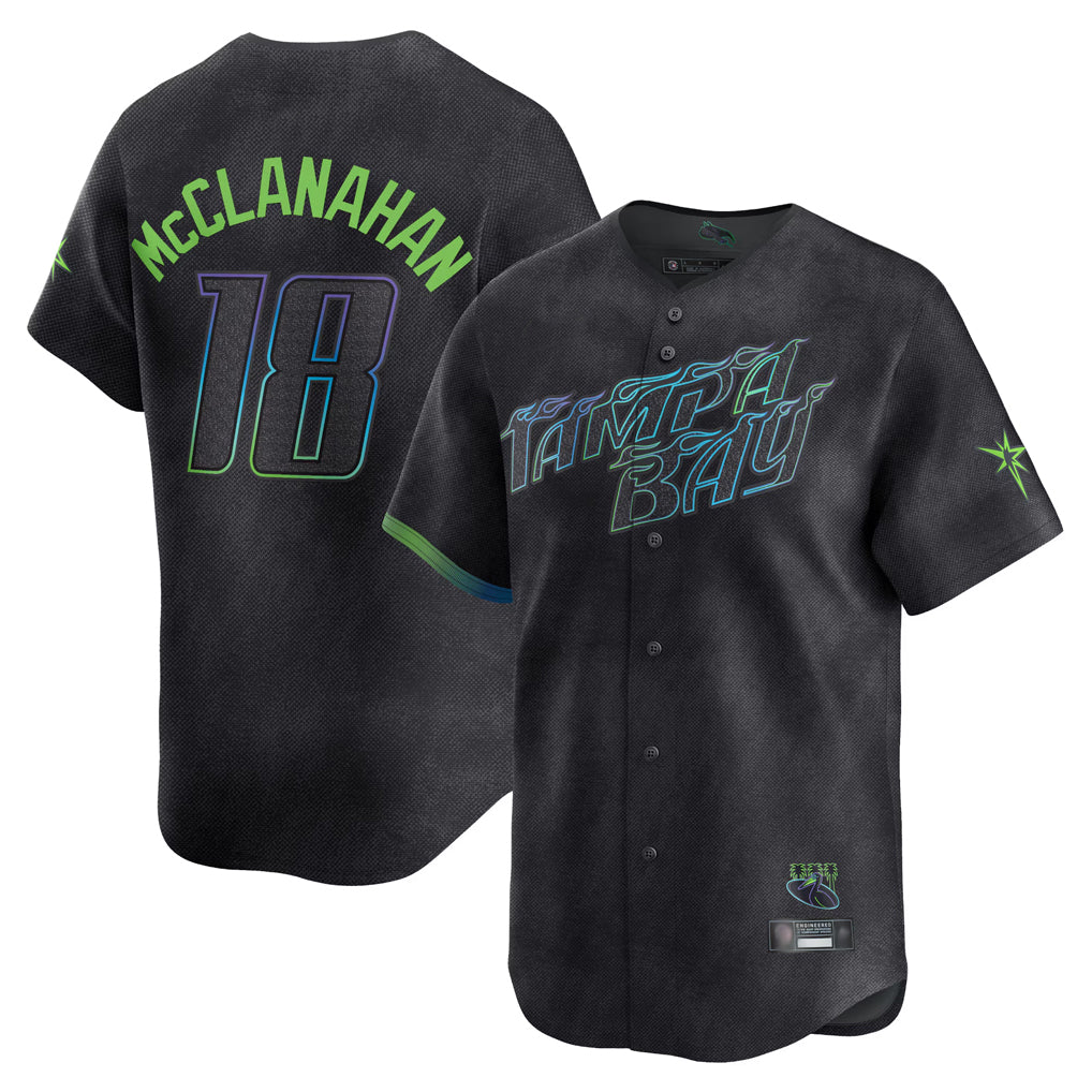 Elroe TB.Rays #18 Shane McClanahan Player Black City Connect Home Limited Stitched Jerseys