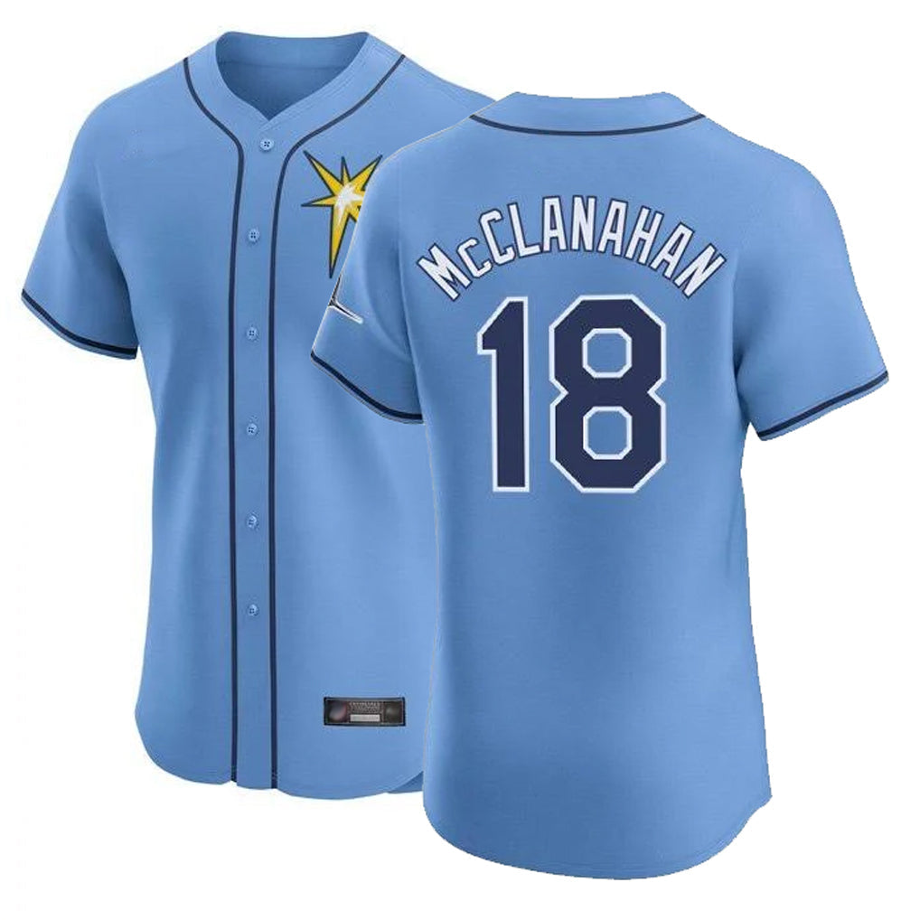 Elroe TB.Rays #18 Shane McClanahan Player Light Blue Home Limited Stitched Jerseys