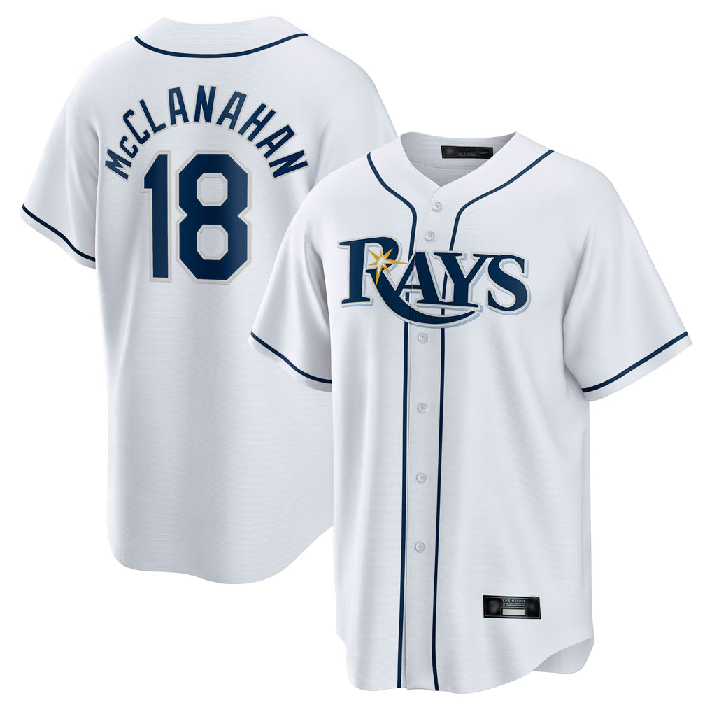 Elroe TB.Rays #18 Shane McClanahan Player White Home Game Stitched Jerseys
