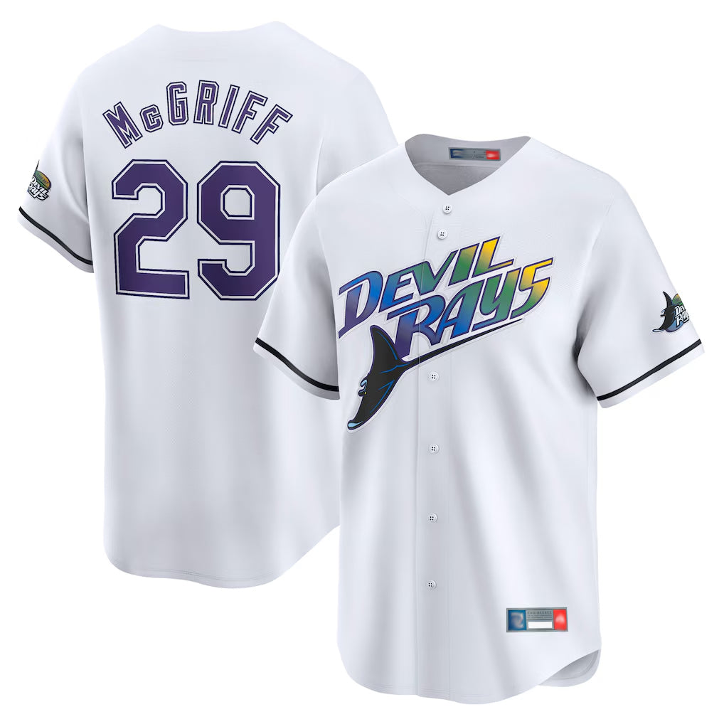 Elroe TB.Rays #29 Fred McGriff Player White City Connect Home Stitched Jerseys