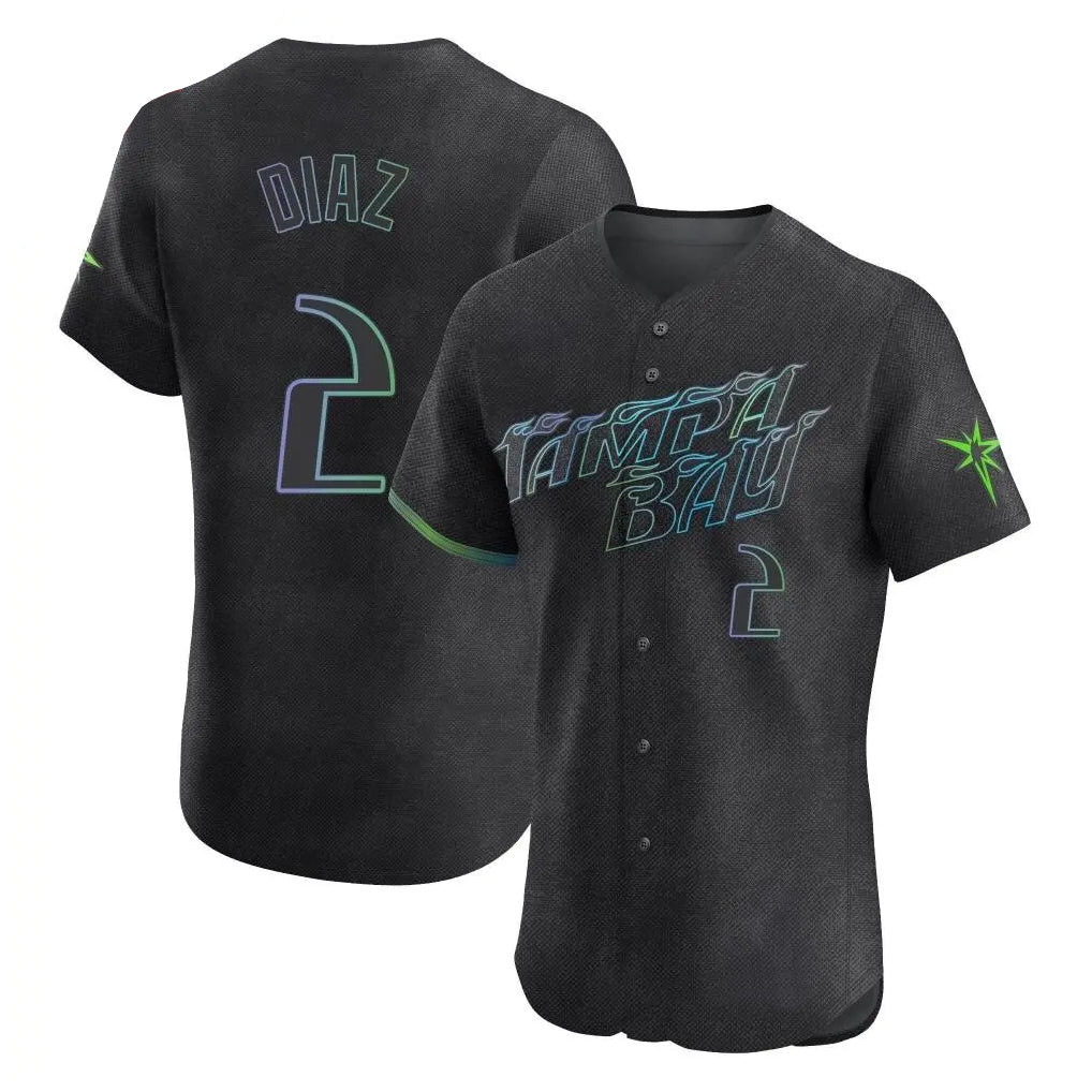 Elroe TB.Rays #2 Yandy Diaz Player Black City Connect Home Limited Elite Stitched Jerseys