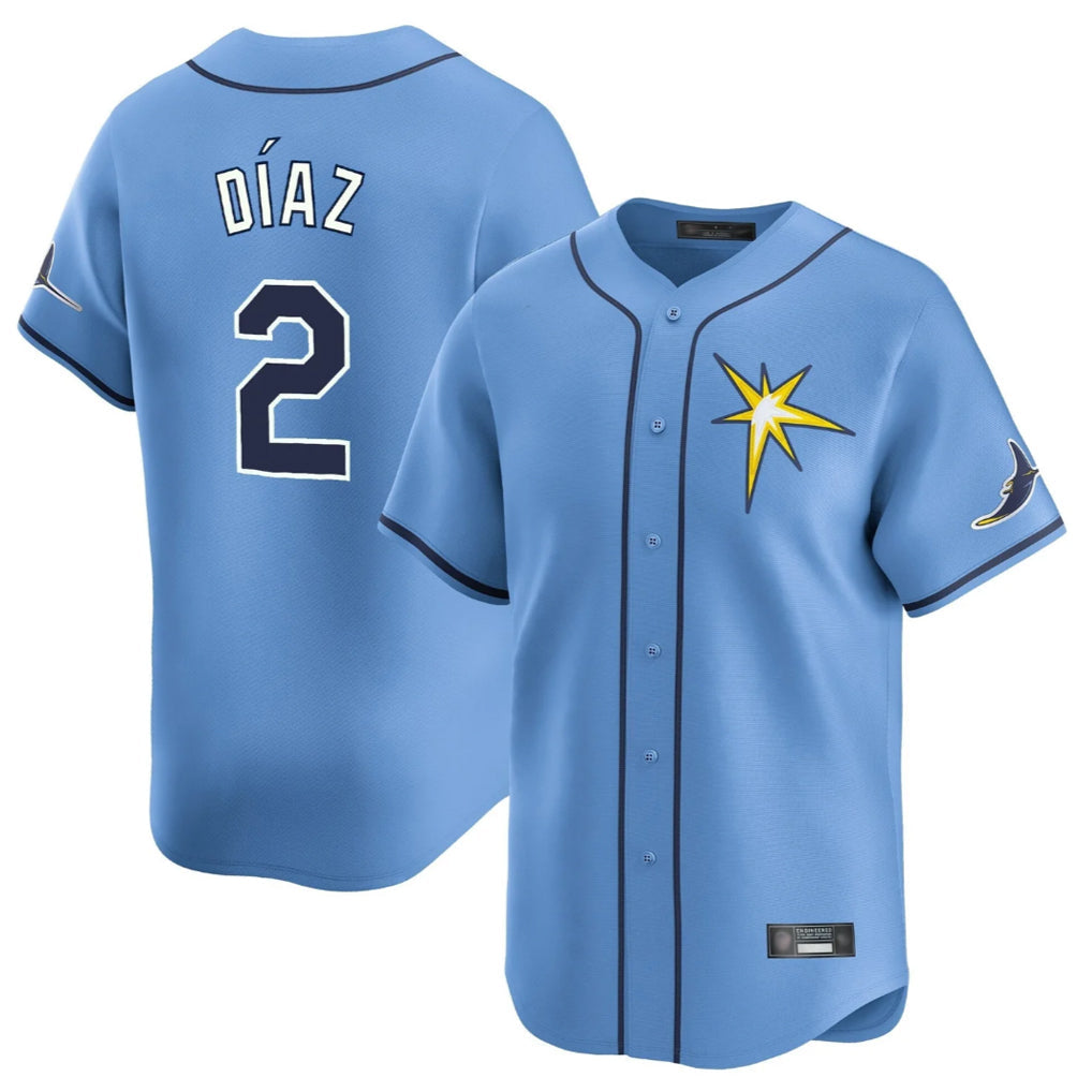 Elroe TB.Rays #2 Yandy Diaz Player Light Blue Home Limited Stitched Jerseys