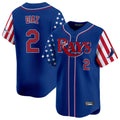 Elroe TB.Rays #2 Yandy Diaz Player Royal 2025 Independence Day Vapor Premier Limited Stitched Jerseys