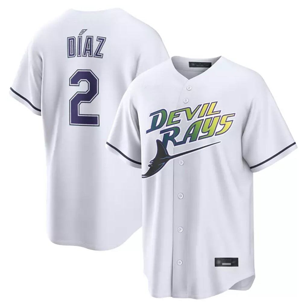 Elroe TB.Rays #2 Yandy Diaz Player White City Connect Home Stitched Jerseys