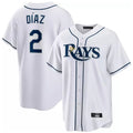 Elroe TB.Rays #2 Yandy Diaz Player White Home Game Stitched Jerseys