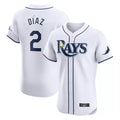 Elroe TB.Rays #2 Yandy Diaz Player White Home Limited Elite Stitched Jerseys