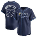 Elroe TB.Rays #57 Drew Rasmussen Player Navy Home Limited Stitched Jerseys