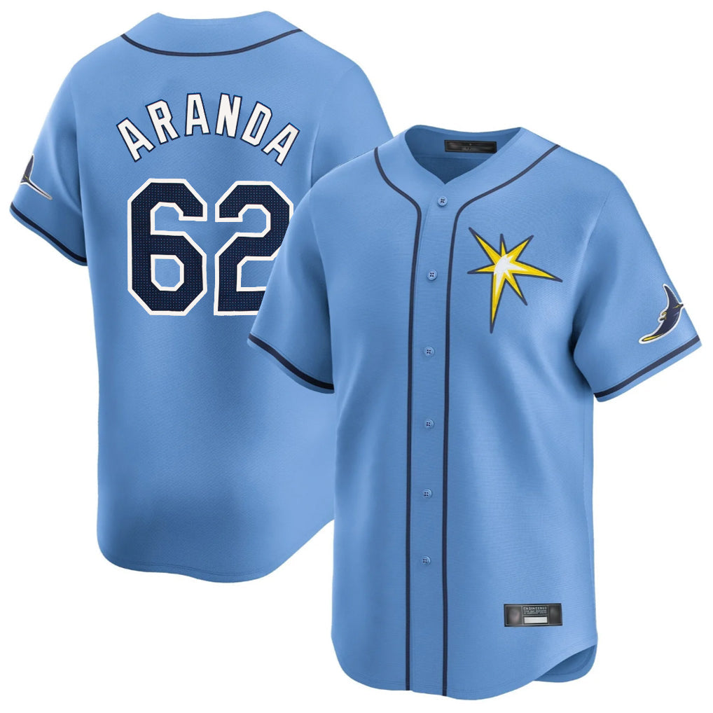 Elroe TB.Rays #62 Jonathan Aranda Player Light Blue Home Limited Stitched Jerseys