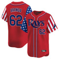 Elroe TB.Rays #62 Jonathan Aranda Player Red 2025 Independence Day Vapor Premier Limited Stitched Jerseys