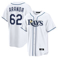 Elroe TB.Rays #62 Jonathan Aranda Player White Home Game Stitched Jerseys