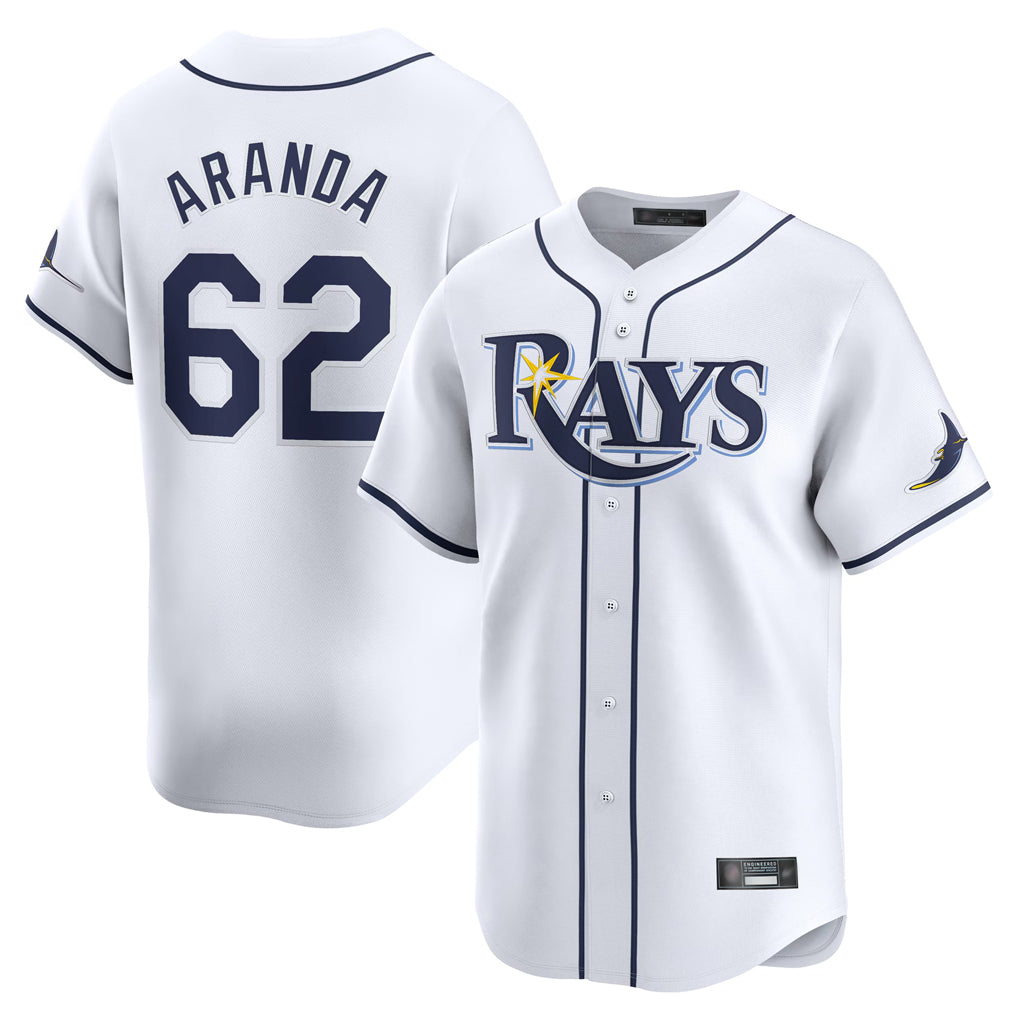 Elroe TB.Rays #62 Jonathan Aranda Player White Home Limited Stitched Jerseys
