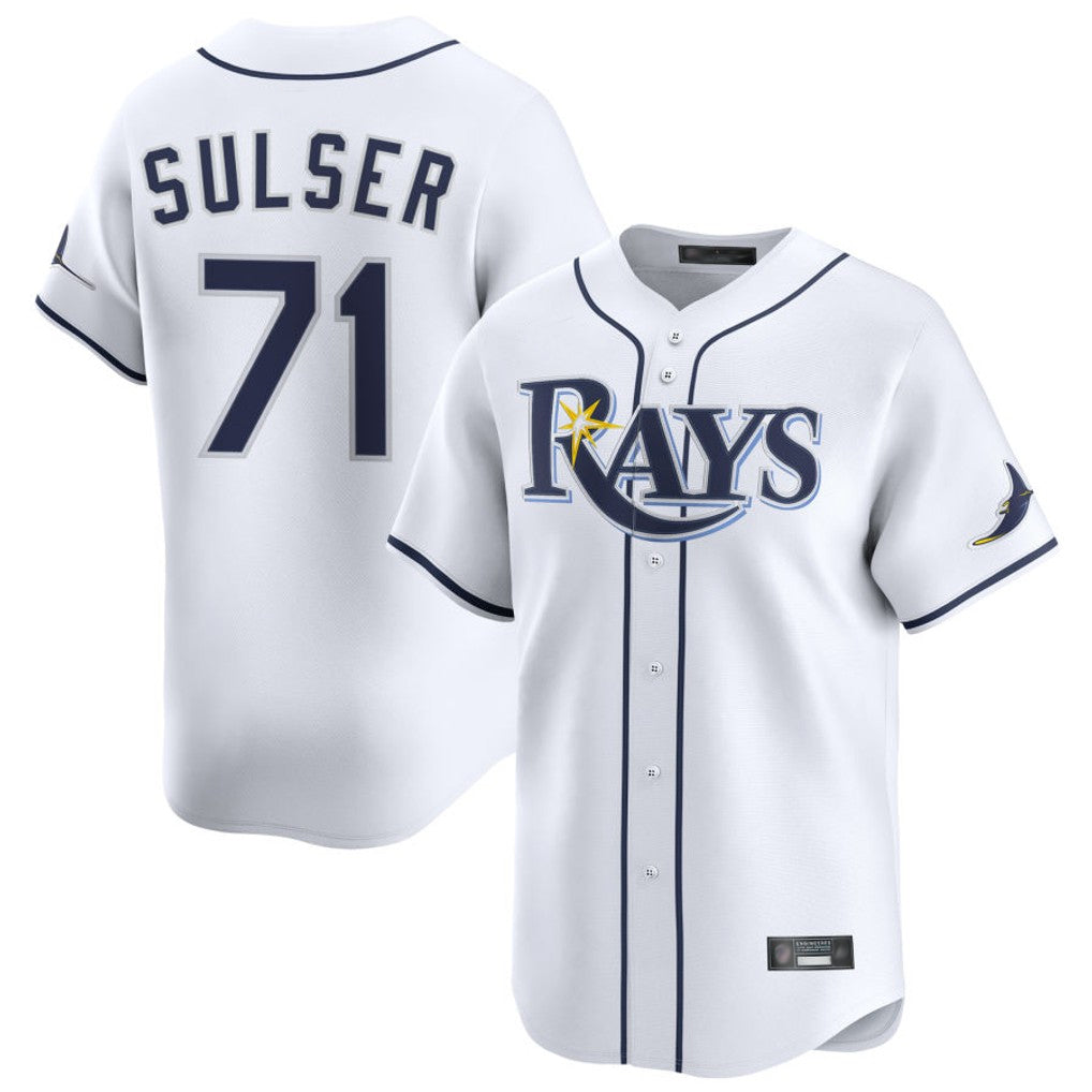 Elroe TB.Rays #71 Cole Sulser Player White Home Limited Stitched Jerseys